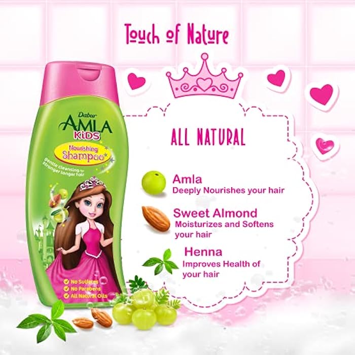 Dabur Amla Kids Nourishing Shampoo (200mL) | Gentle Cleansing for Strong and Long Hair | No Sulfates, No Parabens - Image 3